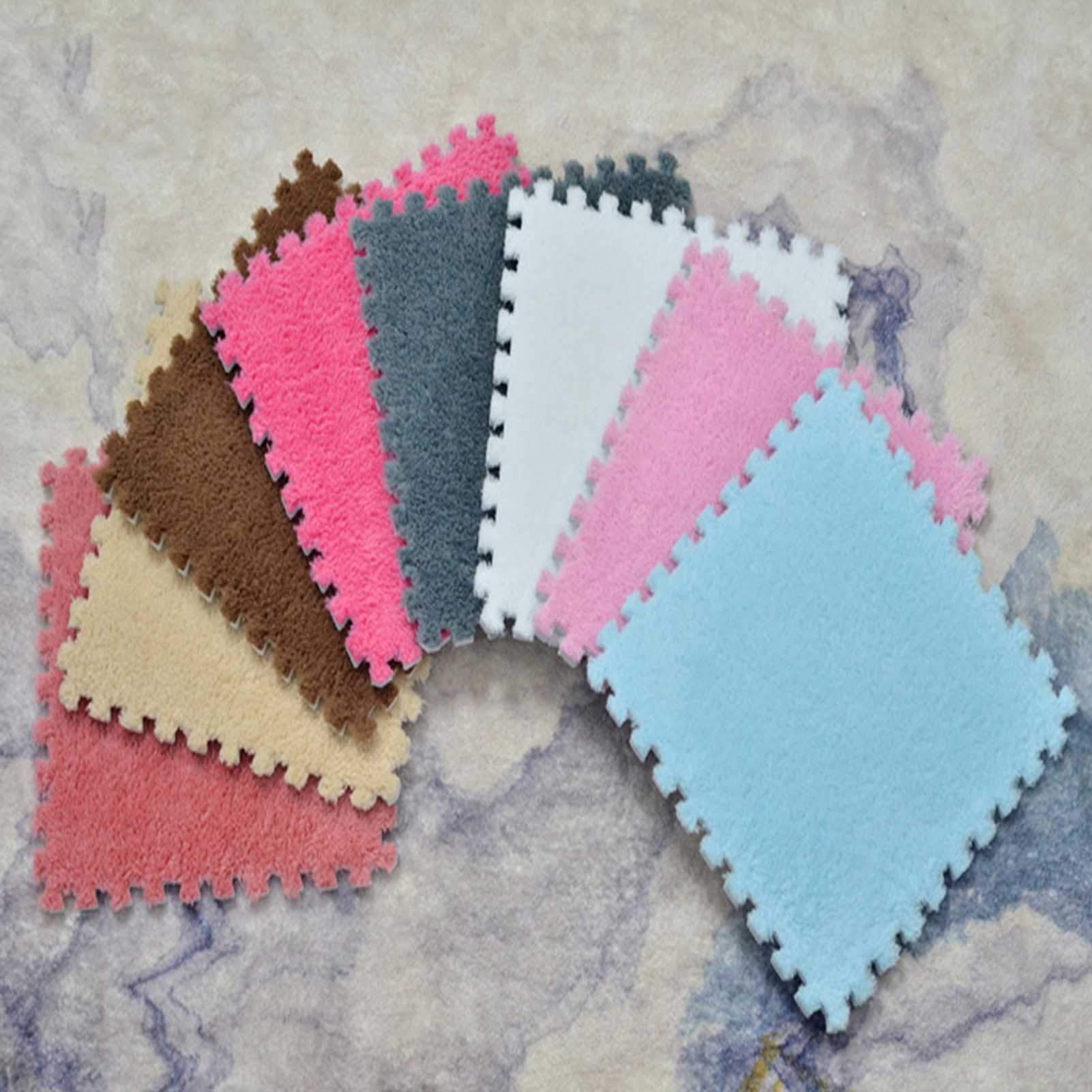 Tappetini Puzzle in Schiuma Eva da 10 Pezzi, Tappetino Puzzle da Gioco per Bambini Adatto per Area Giochi per Bambini Soggiorno Camera da Letto Palestra - Decorazione Domestica,Bianca,10
