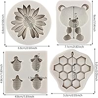 Vista 2 de Molde de silicona de abejorro de abeja para fondant, molde de fondant de oso, molde de crisantemo, flor de crisantemo, molde de chocolate