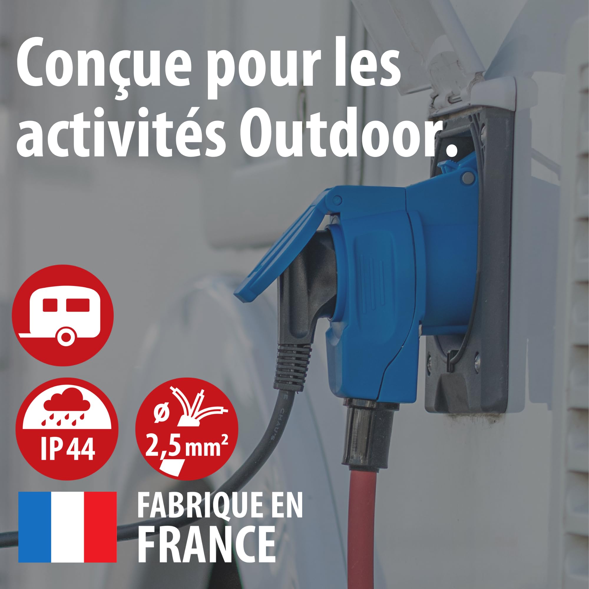 Brennenstuhl Rallonge électrique/Prolongateur électrique pour Camping-Cars, caravanes, Bateaux, commerces ambulants (10m H07RN-F 3G2,5, en extérieur), fabriquée en France