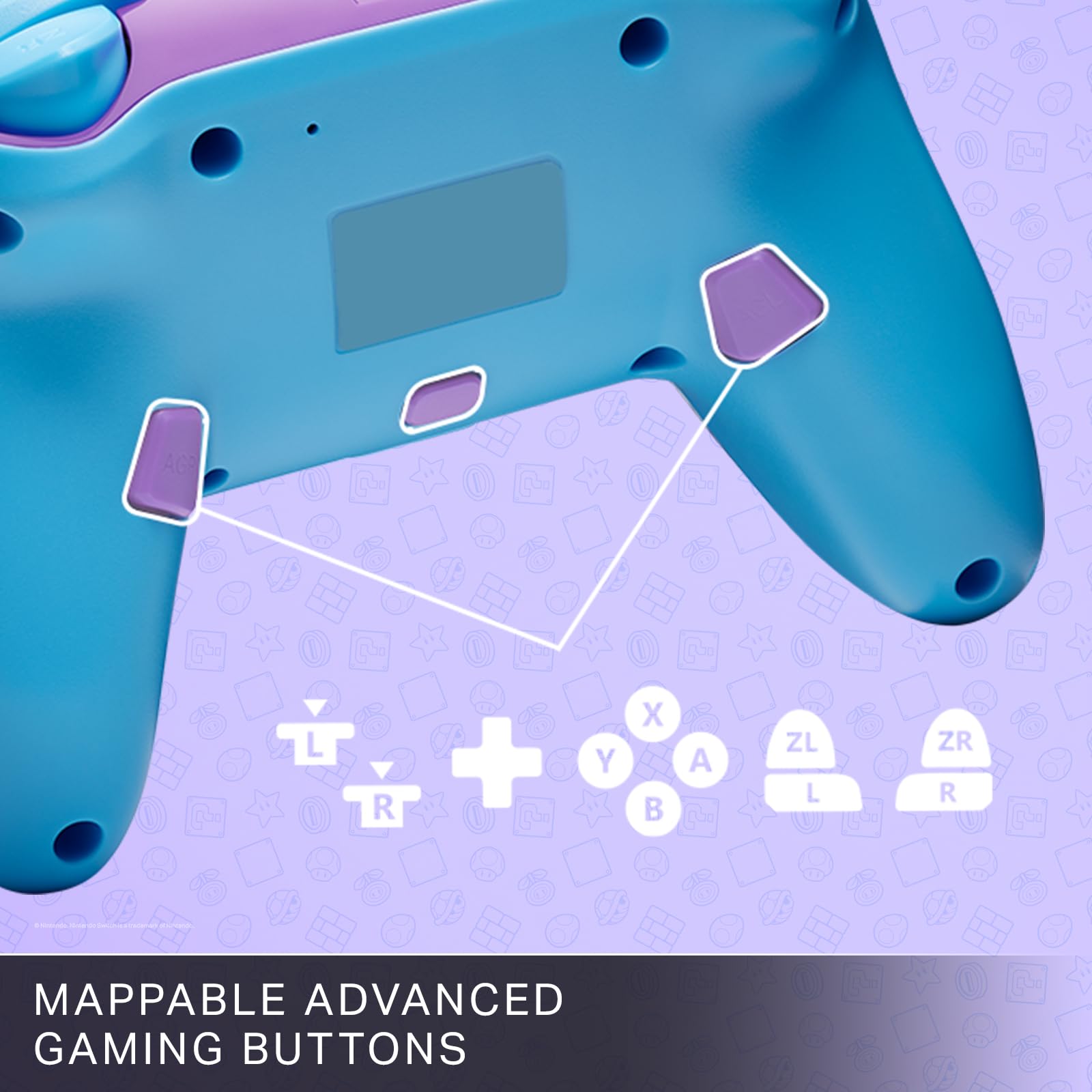 Ulepszony kontroler bezprzewodowy PowerA do konsoli Nintendo Switch - Kolorowe plaski postaci, Nintendo Switch model OLED, Nintendo Switch Lite, gamepad, kontroler do gier, kontroler Bluetooth