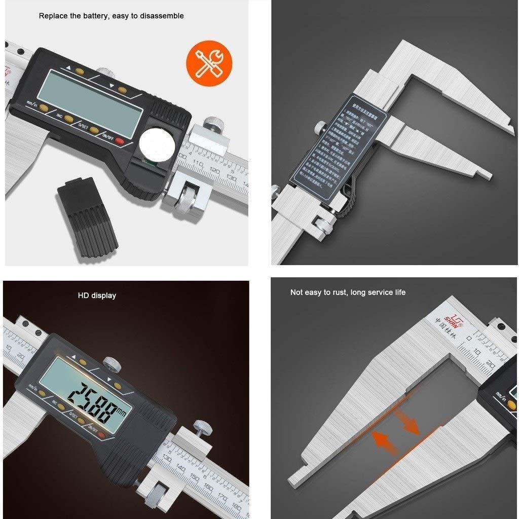 Zaciski Elektroniczny Cyfrowy Caliper Caliper Caliper High Precision Przemysłowe narzędzia pomiarowe Zakres: 0-1000mm