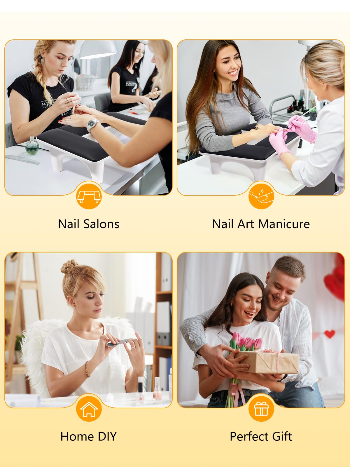 Yokilly Poggiamano per Unghie: Forma U Poggia Mani per Unghie - Appoggia Mani per Unghie per Tavolo Manicure (Nero)