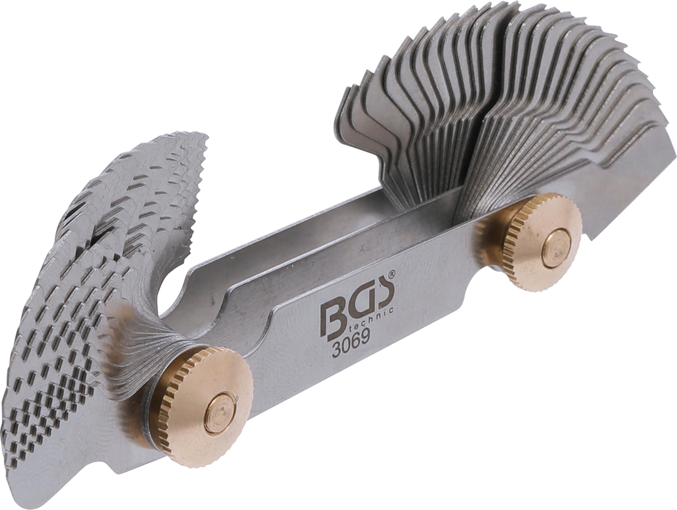 BGS 3069 | Twin Screwpitch Gauge, 52 Blades | Metric 0.25-6.0 mm, Whitworth 4G - 62G