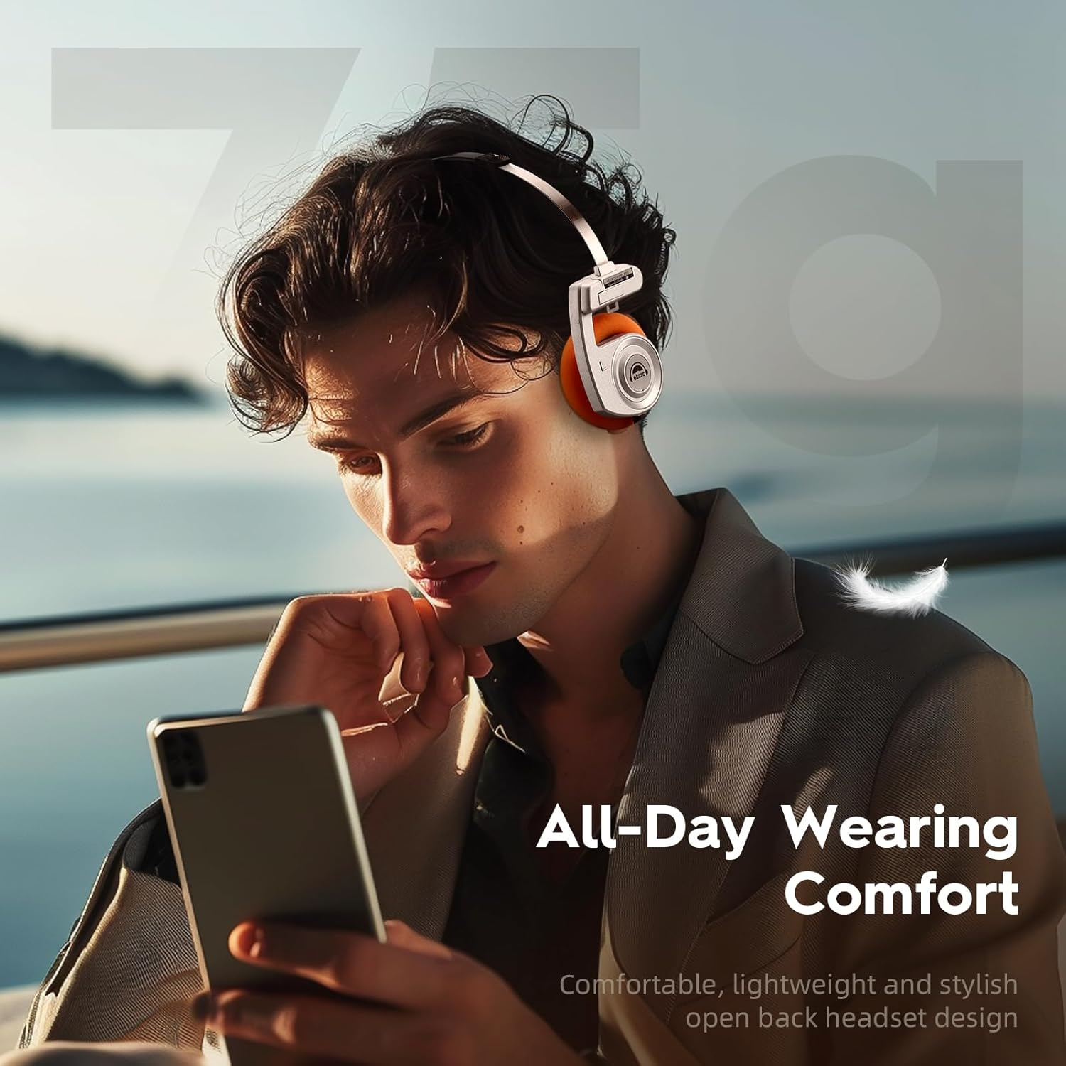 okcsc Classic Retro Headphones, Retro Style, BT Wireless On-Ear Headsets, Ultra Lightweight Retro Headsts/40mm Class Composite Film/80s 90s Design/BT 5.3 & Wired Two Connection Modes, BT/Silver - Image 3