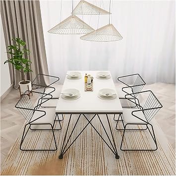 Solid Wood Rectangular Dining Table Modern Minimalist Home Dining Table (Color : White Size : 160cm)