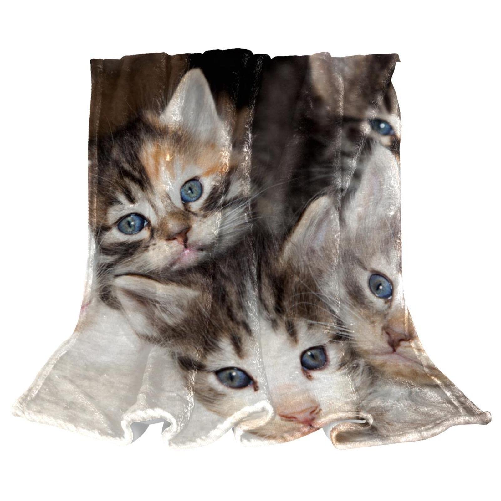 Couvertures chaudes et douces en peluche microfibre - Plaid sieste chats mignons