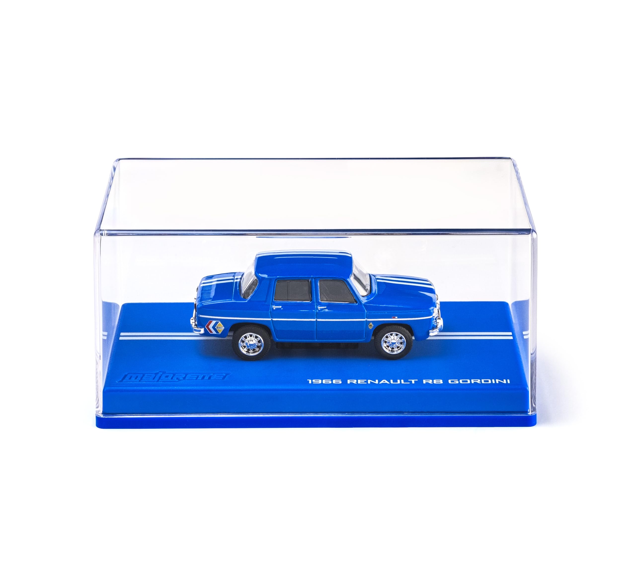 Majorette Auto Collection 1966 Renault R8 Gordini – samochód kolekcjonerski z metalową obudową, gumowymi oponami i case, szczegółowy model samochodu w skali 1:64, niebieski, dla kolekcjonerów i dzieci