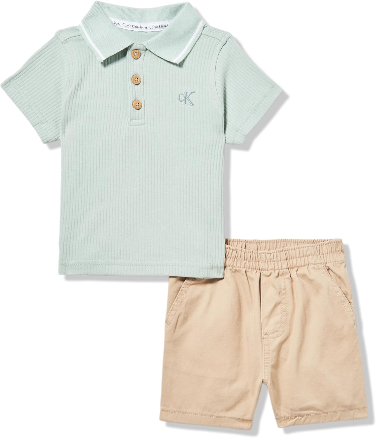 Calvin Klein boys 2pc Polo Short Set