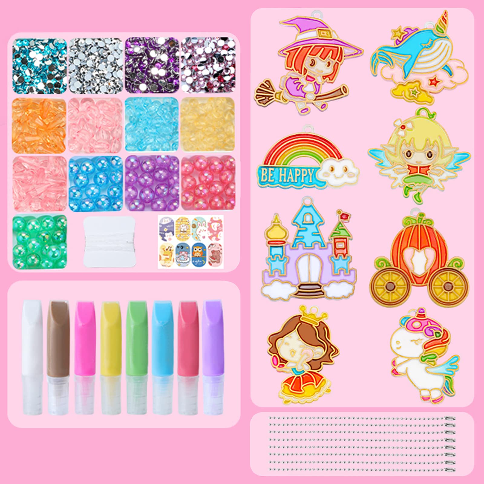 Painting Kits for Kids,Jewellery Making Kit for Girls Toys, Suncatchers Window Arts and Crafts Kits for Kids,Creative Arts & Crafts Set For Age 3 Plus