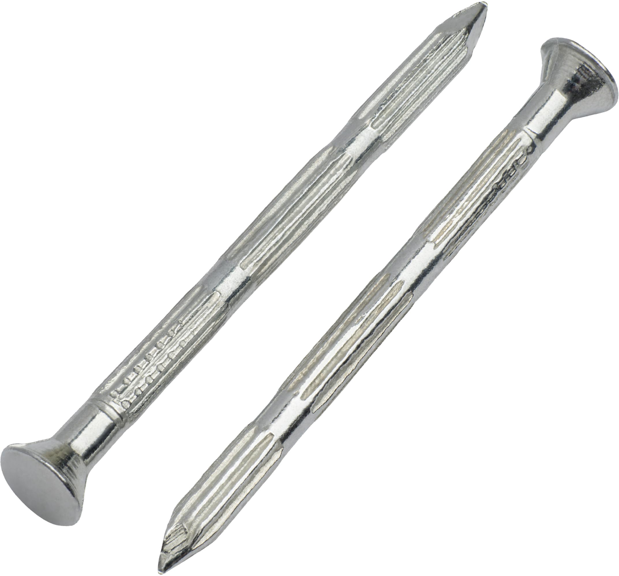 CORET Masonry Nails 50mm for Brick and Concrete (25PCS) Hardened Steel with Ribbed Shank - Hanging Pictures on Hard Walls - Heavy Duty Cement Construction
