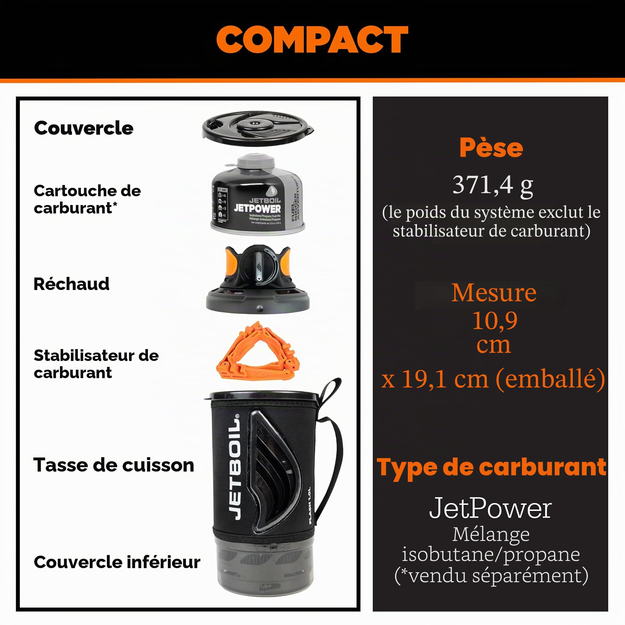 Flash Système d'ébullition rapide Carbone 1 l