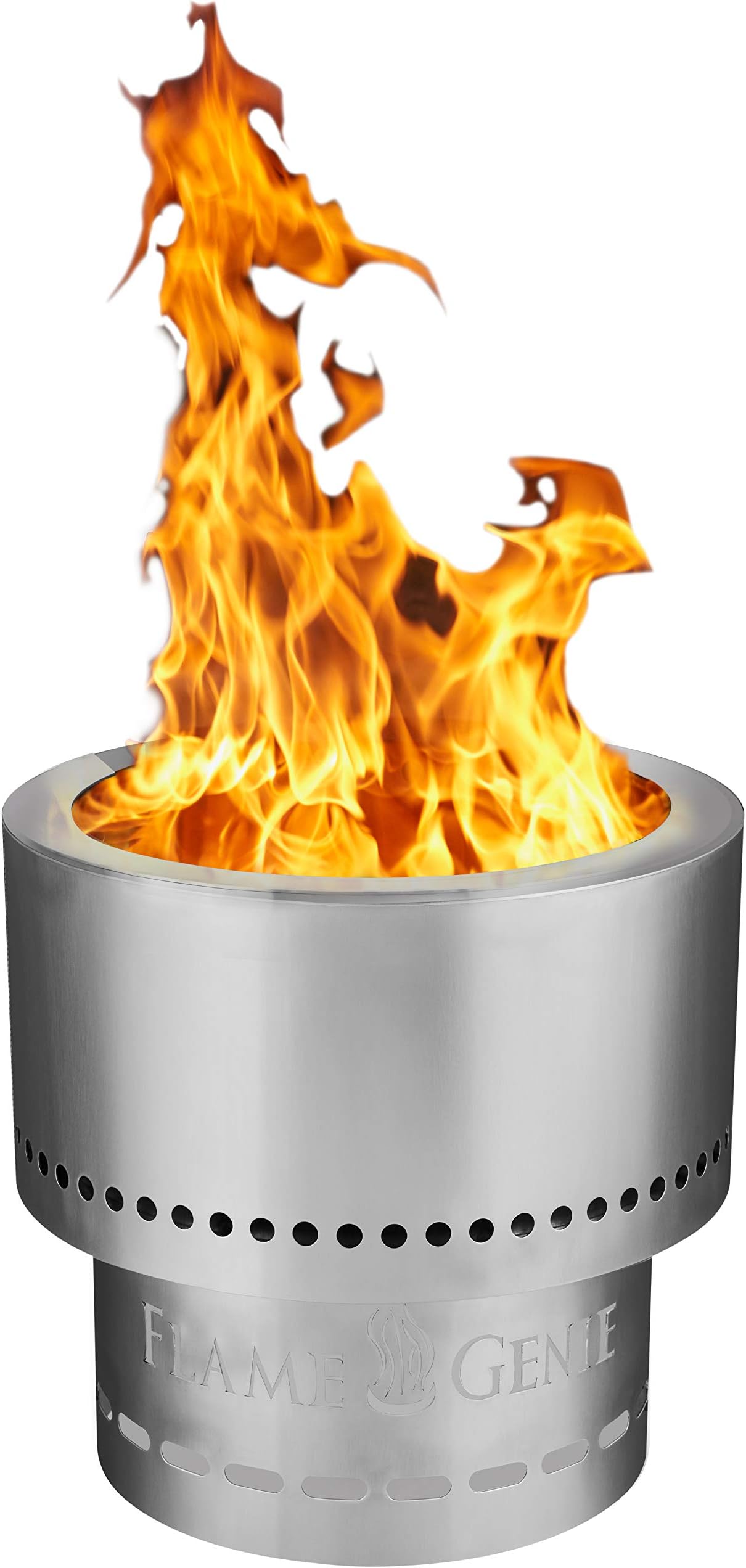HY-C FG-16-SS Flame Genie Portable Rust Proof Wood Pellet Fire Pit, USA Made, 13.5" L x 13.5" W x 12.5" H, Stainless Steel