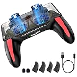 Mobile Game Controller with 4000mAh Power Bank & Cooling Fan, L1R1 Triggers Joystick for PUBG/Call of Duty/Fortnite, Gaming Grip Gamepad for 4.7-7