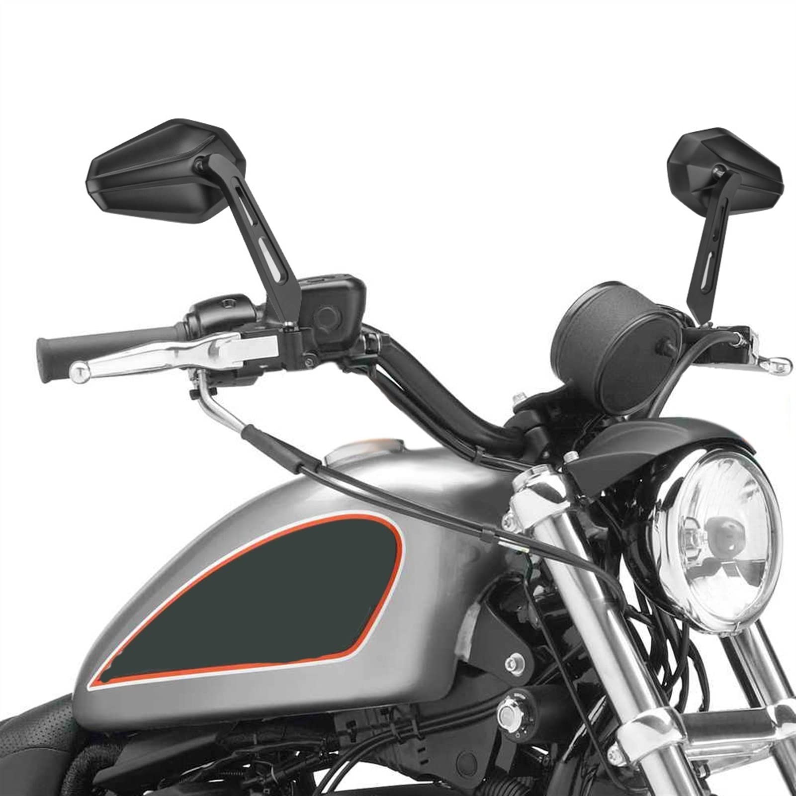 Per H&Arley Rocker 2008-2009 Specchietti Retrovisori per Moto Specchietto Retrovisore Nero da 8 Mm