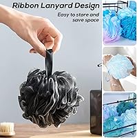 Vista 3 de 10 piezas de esponjas de ducha loofah, esponja de loofah para baño y ducha, bolas exfoliantes de ducha para mujeres, hombres, lavado corporal