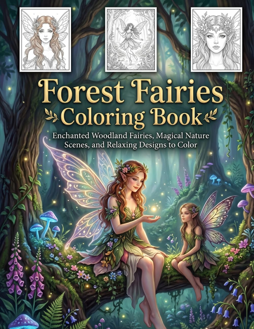 Forest Fairies Coloring Book: Enchanted Woodland Fairies, Magical Nature Scenes, and Relaxing Designs to Color