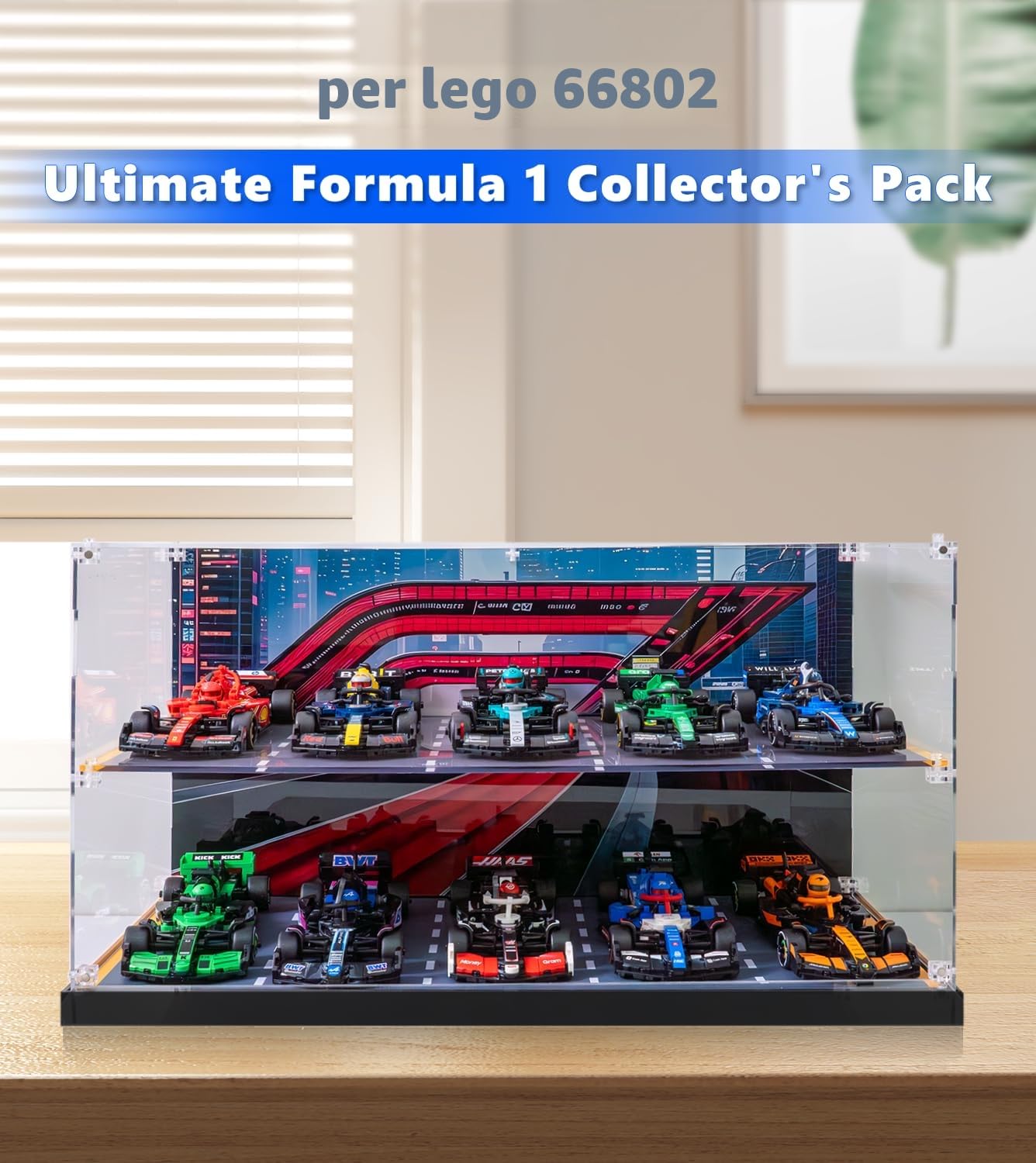 Vetrina acrilica per Lego Speed Champions 10 in 1 F1 Car 77242,77243,77244,77245, organizzazione vetrina per Lego Vetrina 77246,77247,77248,77249,77250,77251 (solo custodia per display