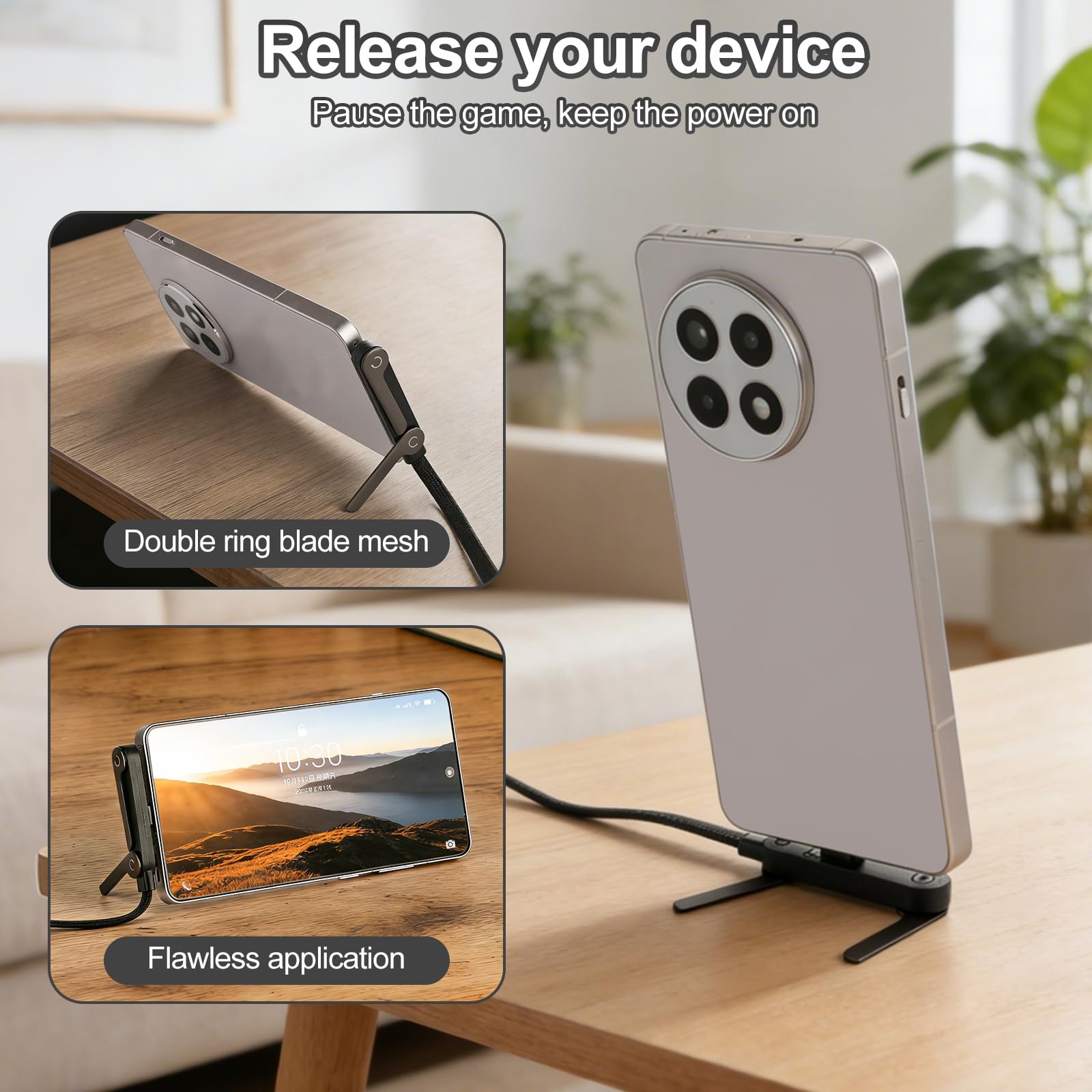 Noaya 2-in-1 Invisible Stand Charging Cable - 240W Fast Charging Cable, 4.9FT Multi Charger Cord with Type C, T-Shaped Foldable Stand for Smartphones,Tablets,Laptops(1PCS) Office Product 2512-02 - 4