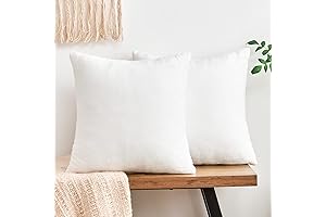 Set of Two 18x18 White Velvet Throw Pillow Covers for Boho Decor