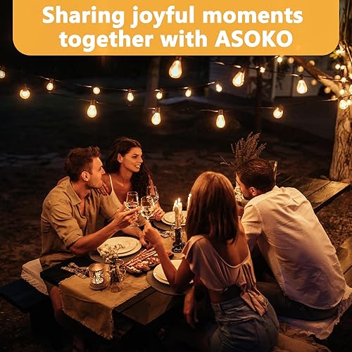 Miniatura 6 de ASOKO Bombillas LED S14, bombillas inastillables para exteriores, 1 W equivalente a 10 W, bombillas LED blancas cálidas impermeables de 2200 K, base