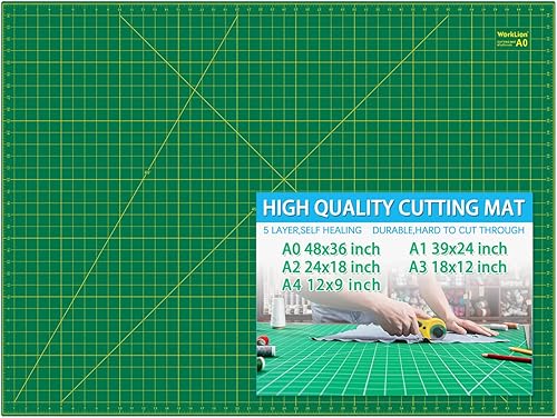 WorkLion Alfombrilla de corte autorreparable de 36 x 48 pulgadas: antideslizante de doble cara de 5 capas, profesional para álbumes de recortes,