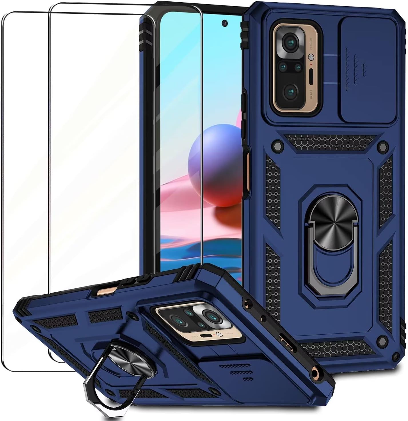 NEINEI Coque pour Xiaomi Redmi Note 10 Pro 4G/5G + 2 Verre Trempé,Protection de la Caméra en PC coque rhinoshield xiaomi redmi note 10 pro