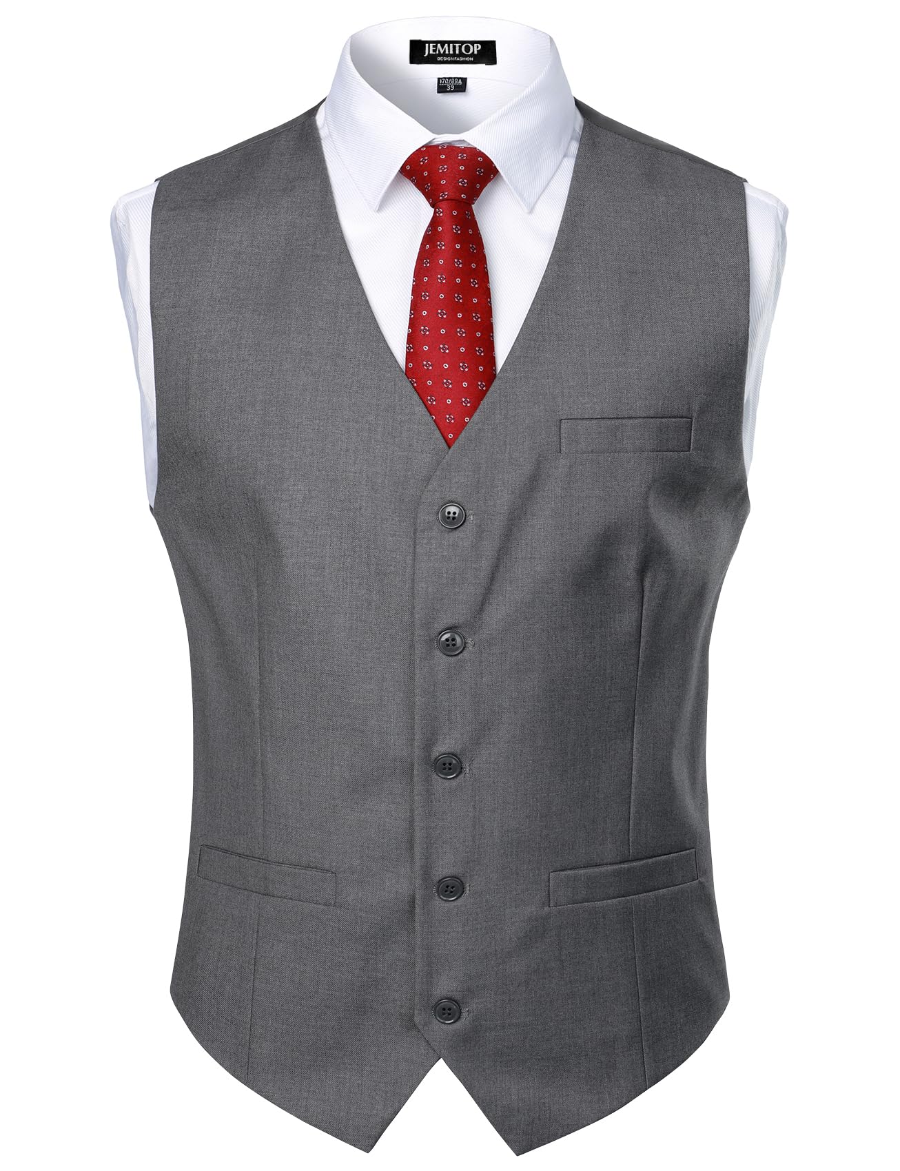 jemitop Men's Classic Slim Fit Dress Vest Formal Wedding Prom Tuxedo Suit Vest with Pocket-picture-35