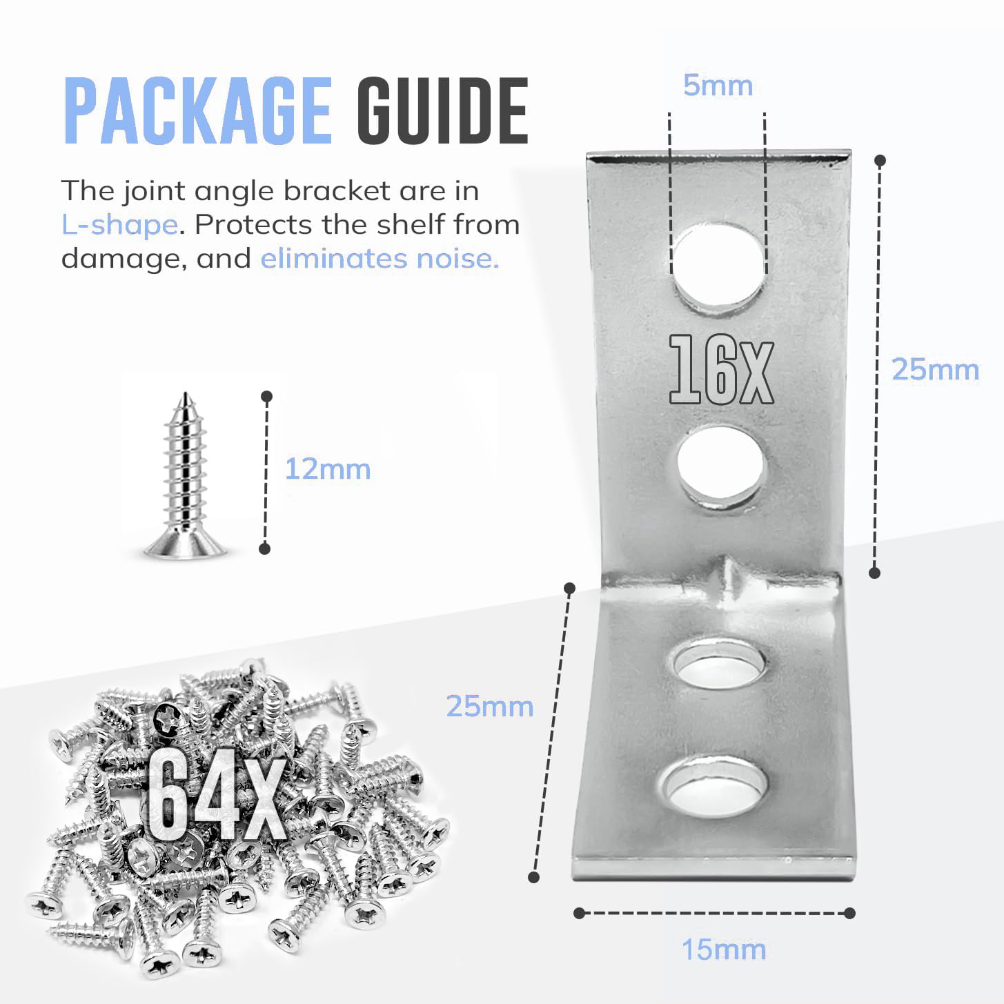 TOP-VIGOR 16Pcs Angle Brackets - Image 2