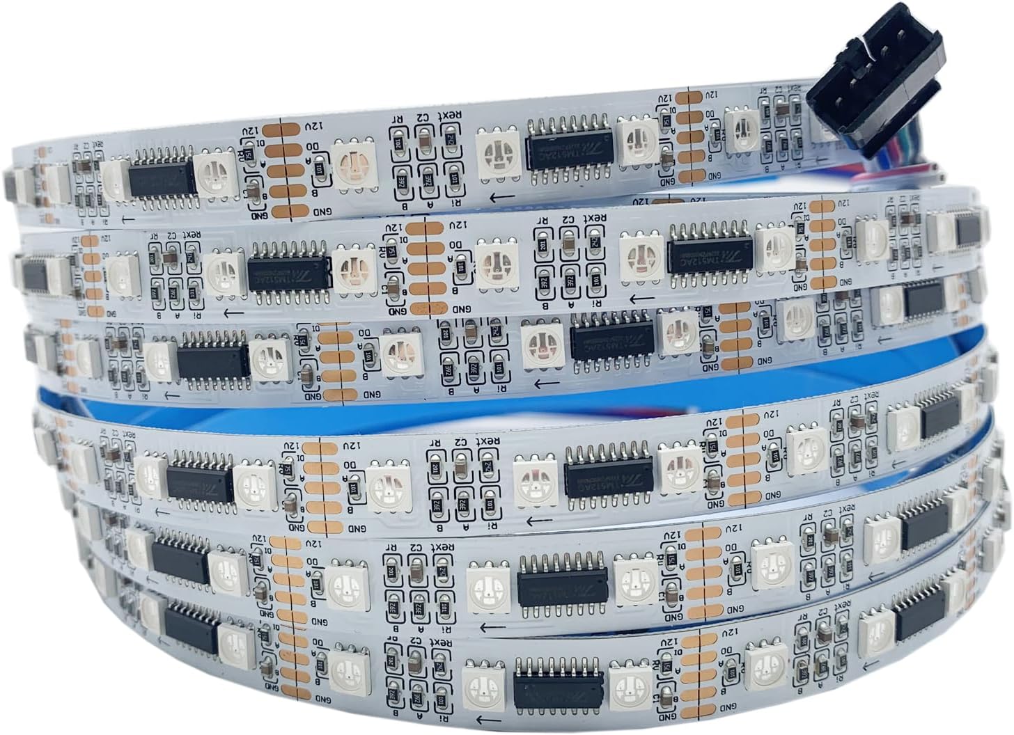 DMX Addressable DMX512 LED Pixel Light Strip RGBW RGBWW 4 in 1 SMD 5050 External IC TM512AC DC 12V 24V 60LEDs/M 5M IP20 (DC12V(SOP16), RGB+WW)