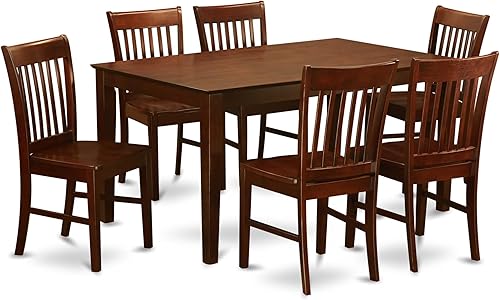 Miniatura 10 de East West Furniture CANO6-OAK-W - Juego de muebles de comedor de 6 piezas contiene una mesa de cocina rectangular y 4 sillas de comedor con un