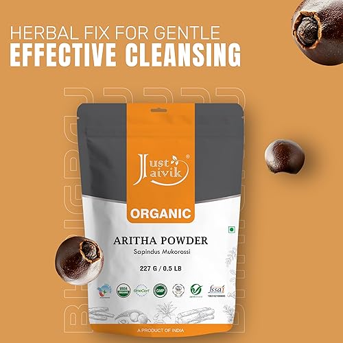 Miniatura 4 de Polvo de aritha certificado 100% orgánico (polvo de nuez de jabón) 8.01 oz0.5 libras08 oz - Producto orgánico de limpieza y acondicionamiento del