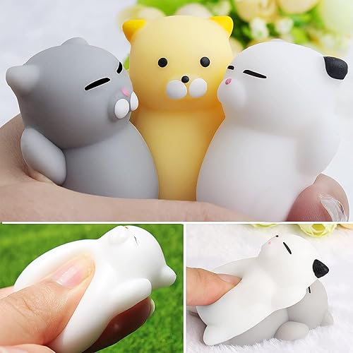 Miniatura 7 de Outee 10 piezas de juguetes Mochi lindos, juguetes de gato Mochi para aliviar el estrés, juguetes para fiestas, juguetes para niños, juguetes de