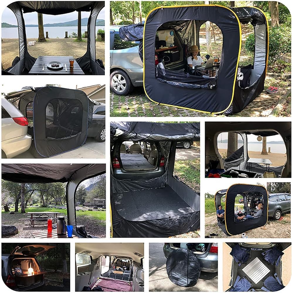Kofferraumzelt, regendicht, freistehende Heckklappenmarkise für 4–6 Personen, SUV/LKW, Heckverlängerung, ideal für Outdoor-Camping und Strandmuschel