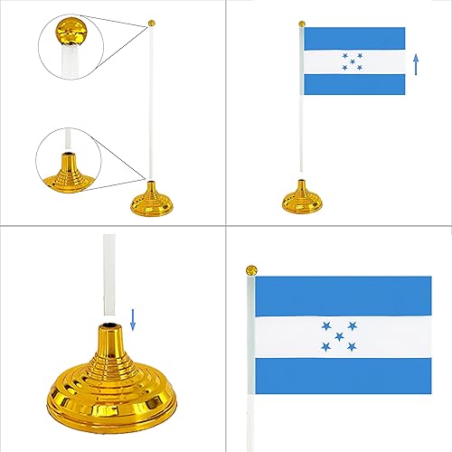 Miniatura 162 de WXTWK Paquete de 12 banderas argentinas de escritorio con base de soporte, decoración de celebración para eventos y eventos