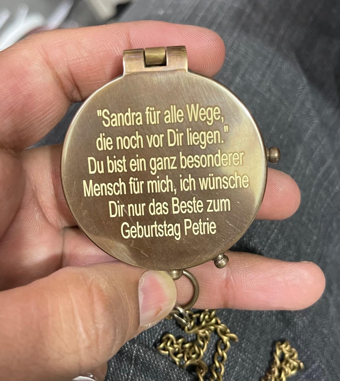 Bussola da scout per ragazzi e uomini, con incisione, con scatola in pelle, bussola da campeggio, idea regalo