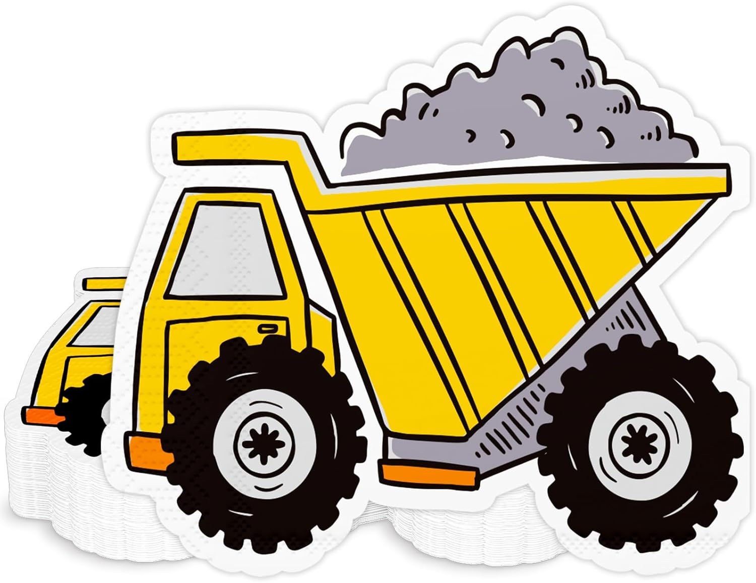DYLIVeS Construction Theme Party Napkins, Truck Cocktail Party Napkins, Disposable Paper Napkins for Dinner, Luncheon, Construction Shape Birthday Party Supplies Decoration, 6.5 Inch (Pack of 50)