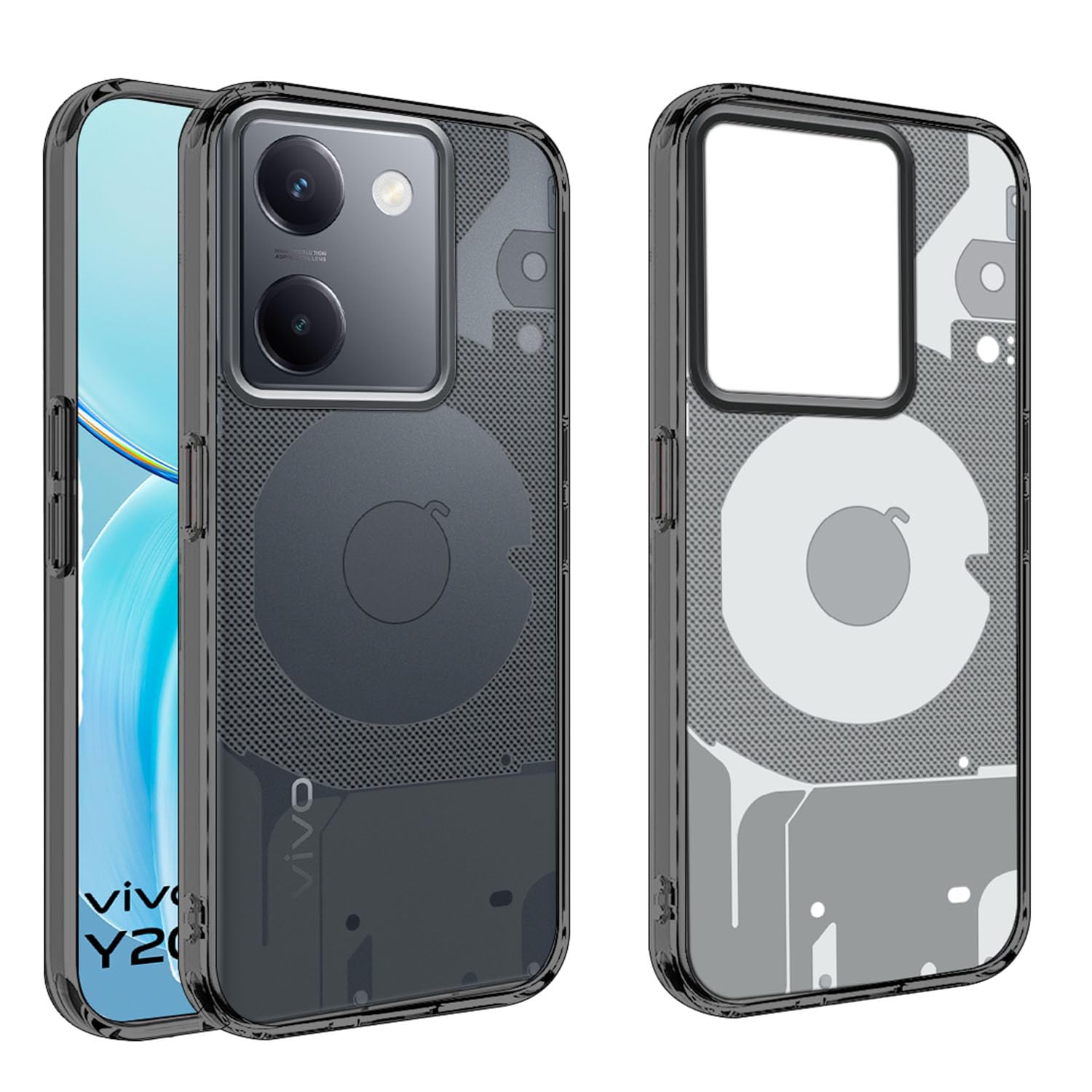 HELLO ZONE Back Cover Case for Vivo Y200 Pro 5G -Smoke Grey Transparent (B0D7QBMRBN) Amazon Price History, Amazon Price Tracker