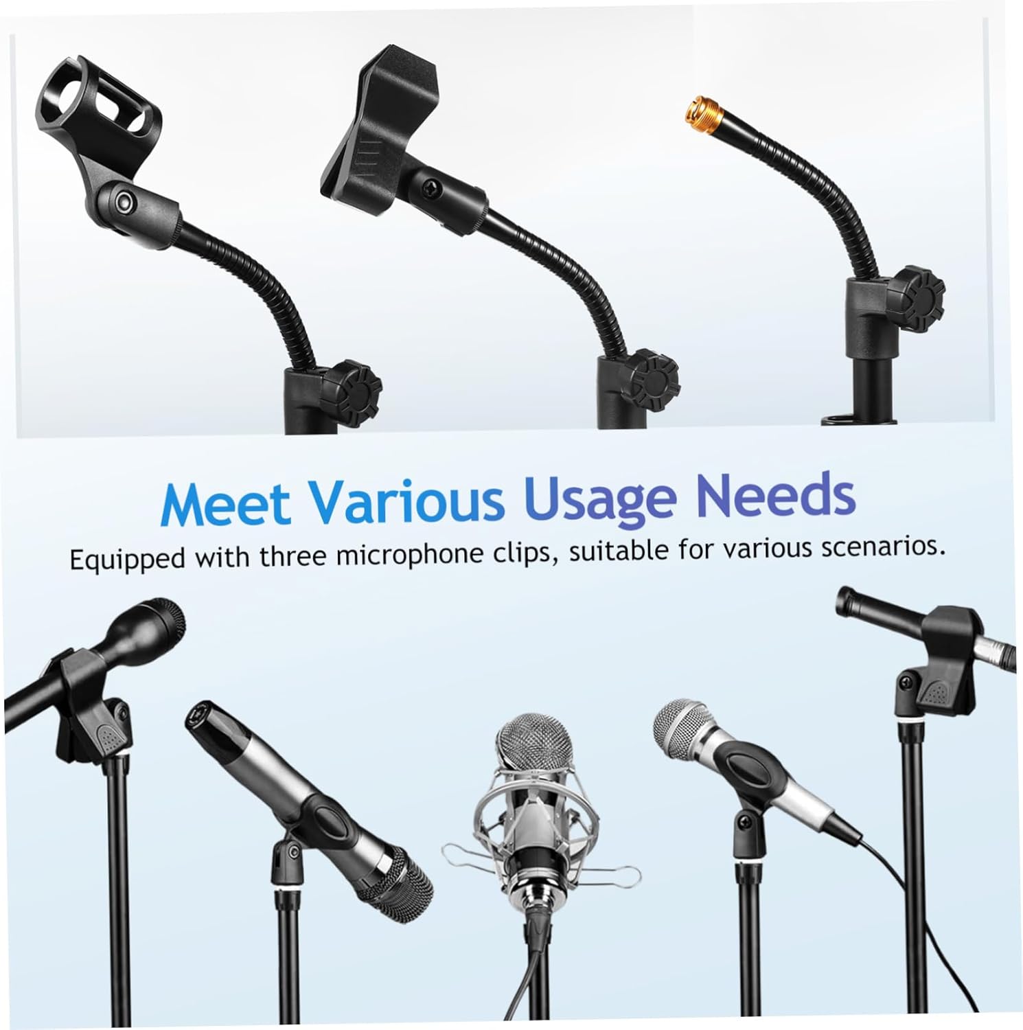 Adjustable Tripod Mic Stand Heavy Duty Microphone Holder with Boom Arm for Singing Performance Stage Party Stable Floor Microphone Stand with Carrying Bag and Wide Compatibility