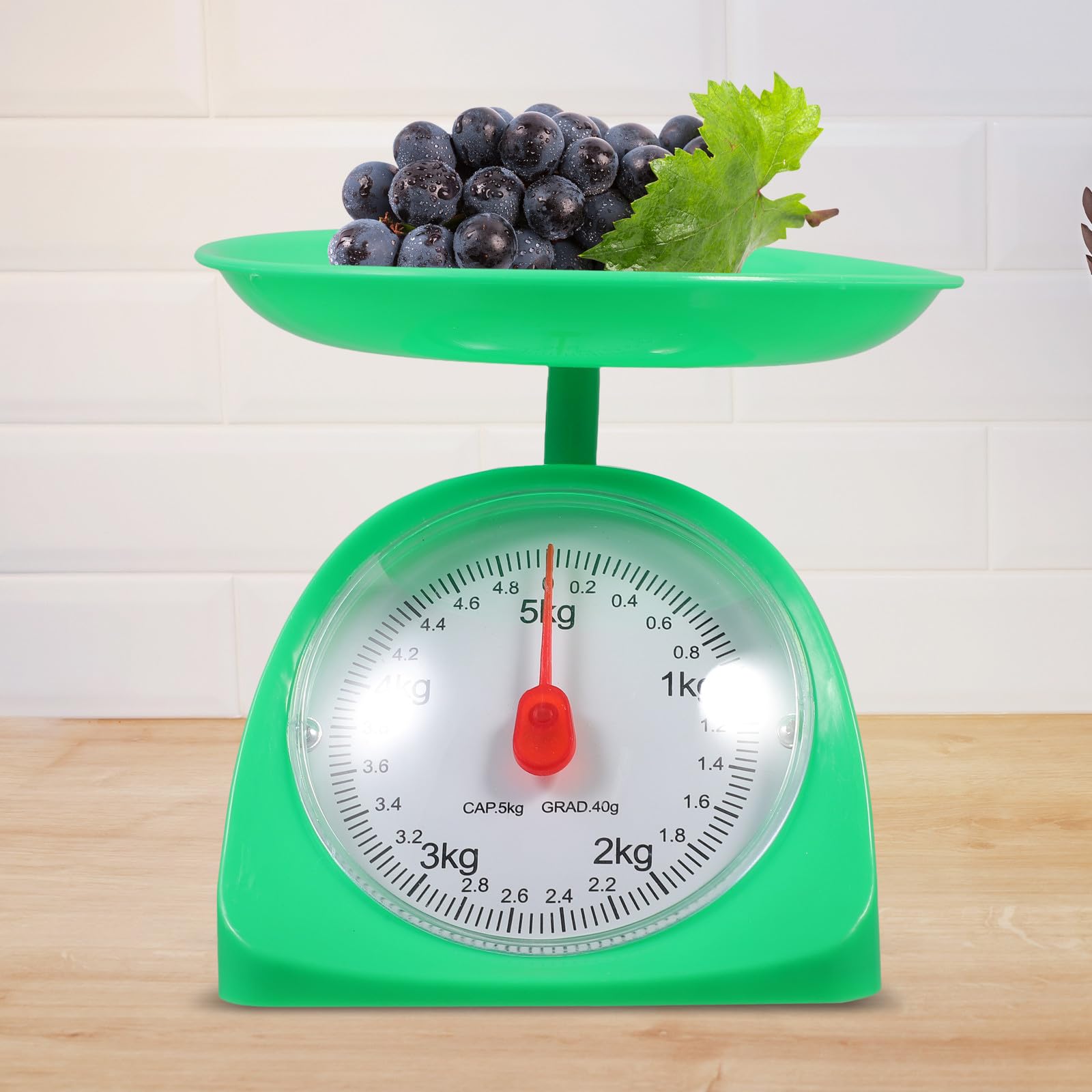 Báscula de Cocina Digital Redonda Bandeja, 5kg, Abs | Diseño Creativo, Lectura Fácil Oscuridad, Antideslizante, Portátil, Uso Doméstico, Color Aleatorio