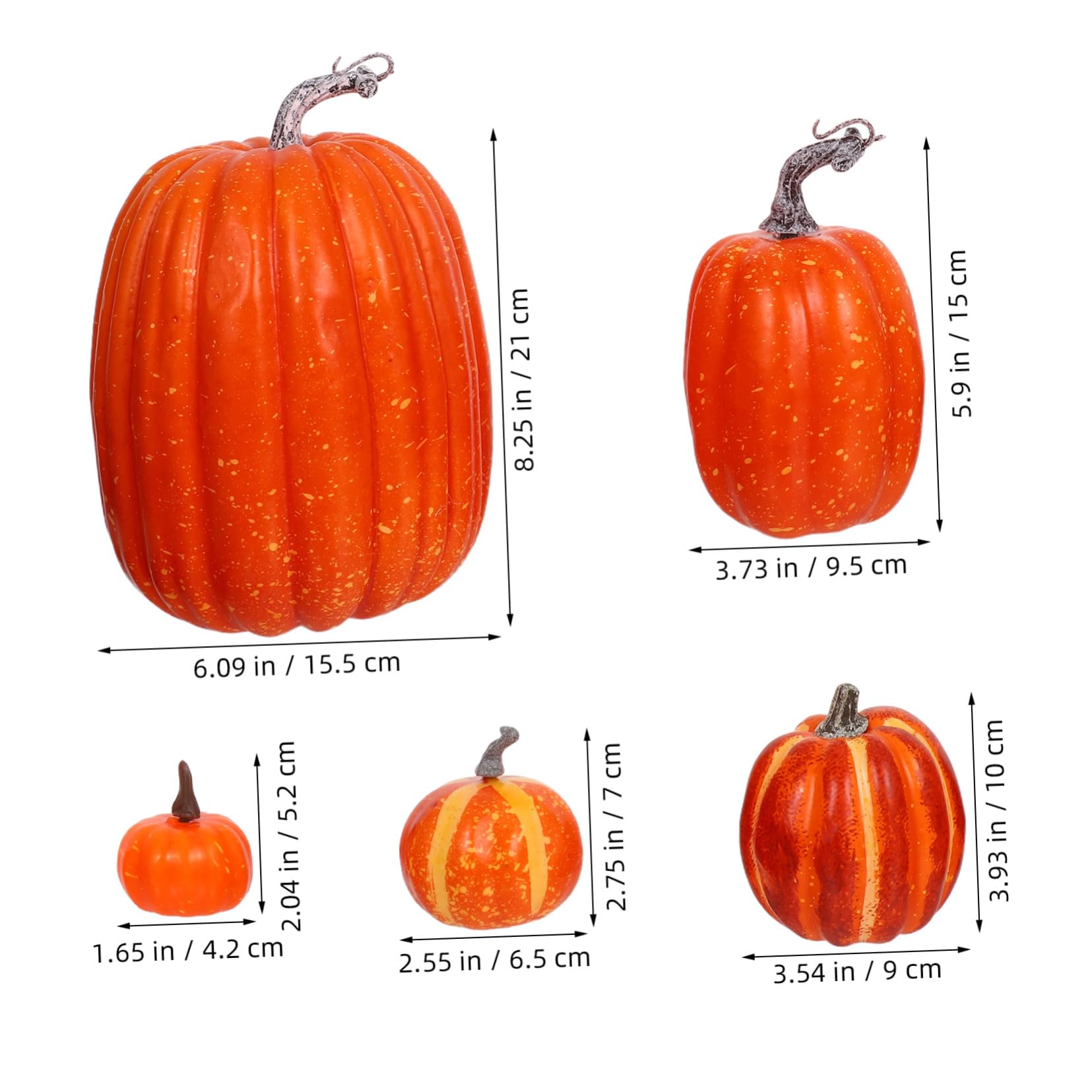 Alipis 14 Piezas Calabaza De Espuma De Simulación Calabazas De Cosecha Falsa Suministros para Fiestas De Cosechar Naranja