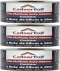 3 Fitas Asfálticas Metalizadas Coberfoil – Isolamento Antirruído e Vedação Interna para Baús de Caminhão, Vans e Motorhomes – 5cmx10m