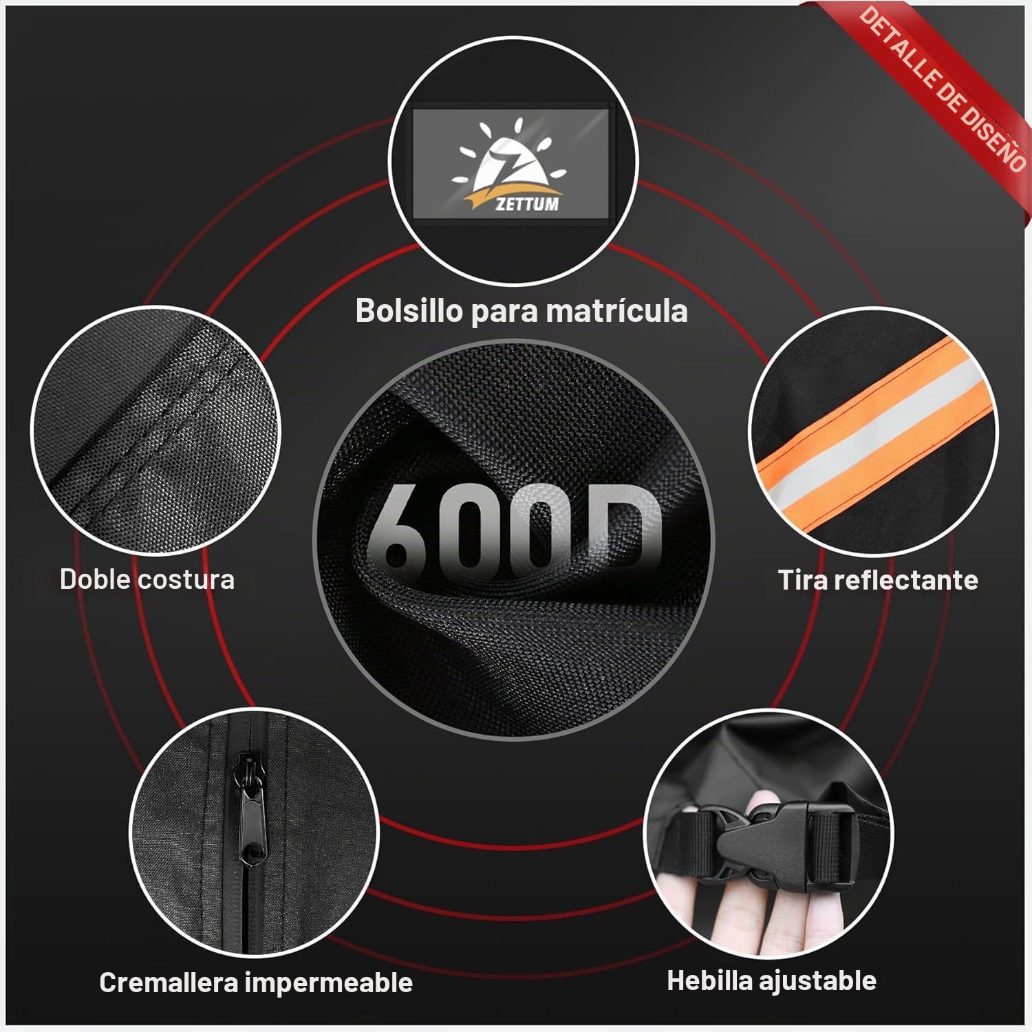 Zettum Funda de Transporte Exterior para 2 Bicicletas, 600D Oxford Funda de bicicleta de Cobertura Total, Resistente e Impermeable Funda Protectora para Bicicleta en el Portabicicletas Trasero