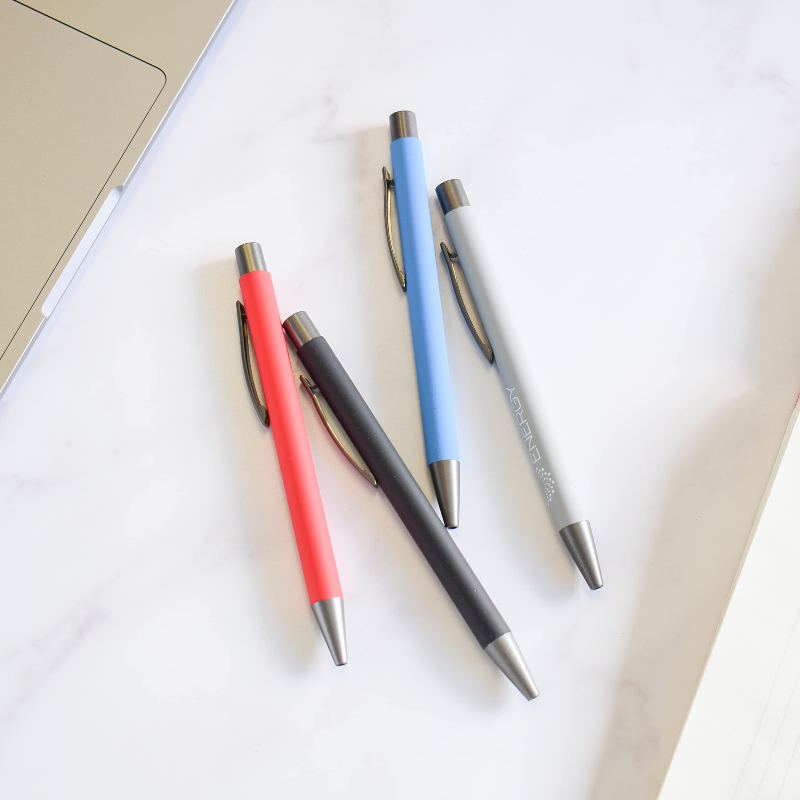 stika.co Ergo Soft - Penne personalizzate blu, lo strumento di scrittura definitivo per comfort e precisione, ideali per scuola, lavoro ed eventi promozionali (40 penne)