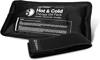 Ice Pack for Hot & Cold Therapy Gel Pack - Hot & Cold Relief, Reusable, Freezable & Microwaveable, Pain & Muscle Soreness, Arm, Leg, Knee, Shoulder, Back Pain Relief, Compression Pack & Strap