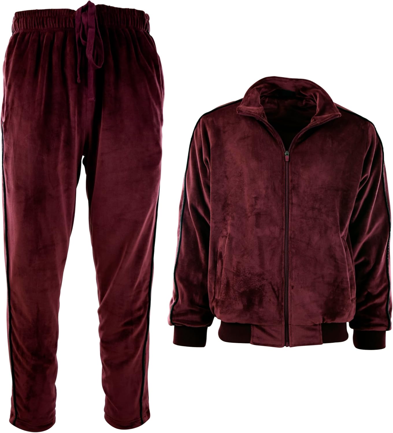 ChoiceApparel Mens Velour Set with Zippered Pockets and Velour Lining - Image 2