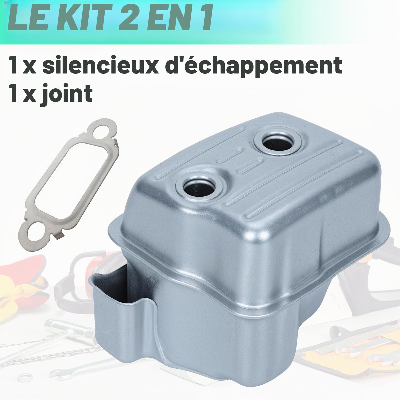 ADEFOL Kit de Silencieux Échappement avec Joint pour STIHL MS271, MS291, 1141 140 0611, 1141 140 0608