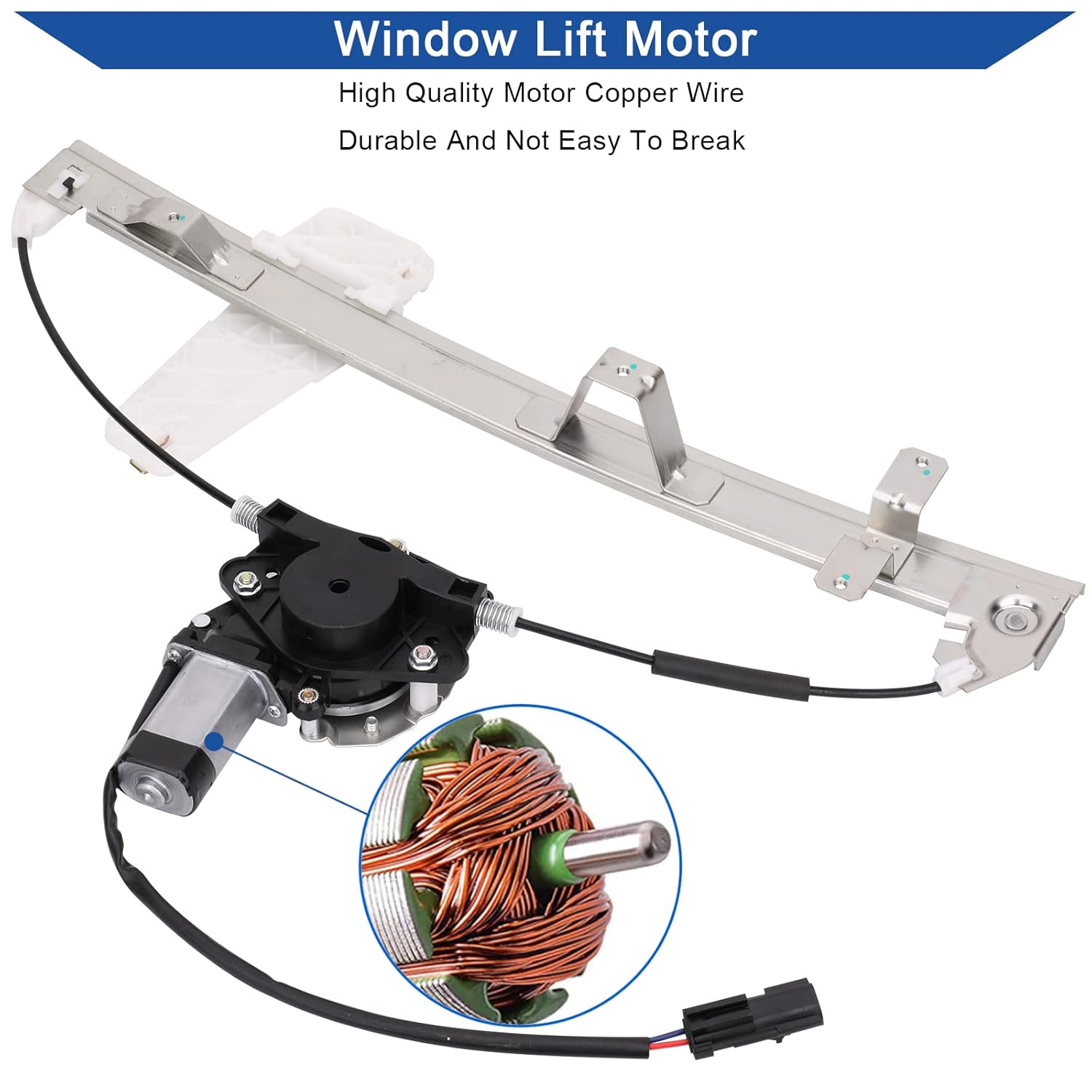 Obaee 741-556 Front Left Driver Side Power Window Regulator and Motor Assembly Compatible with Jeep Grand Cherokee WJ Series 2000-2004, Only Fit The Car Manufactured After 3/09/2000