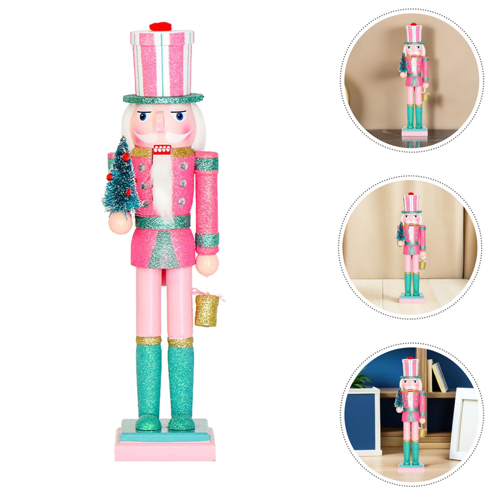 VICASKY Holz Nussknacker Figur Traditionelle Weihnachtsdeko Stehender Nussknacker-Soldat Klassische Nussknacker-Ornamente Nussknacker-Dekoration für Festivals