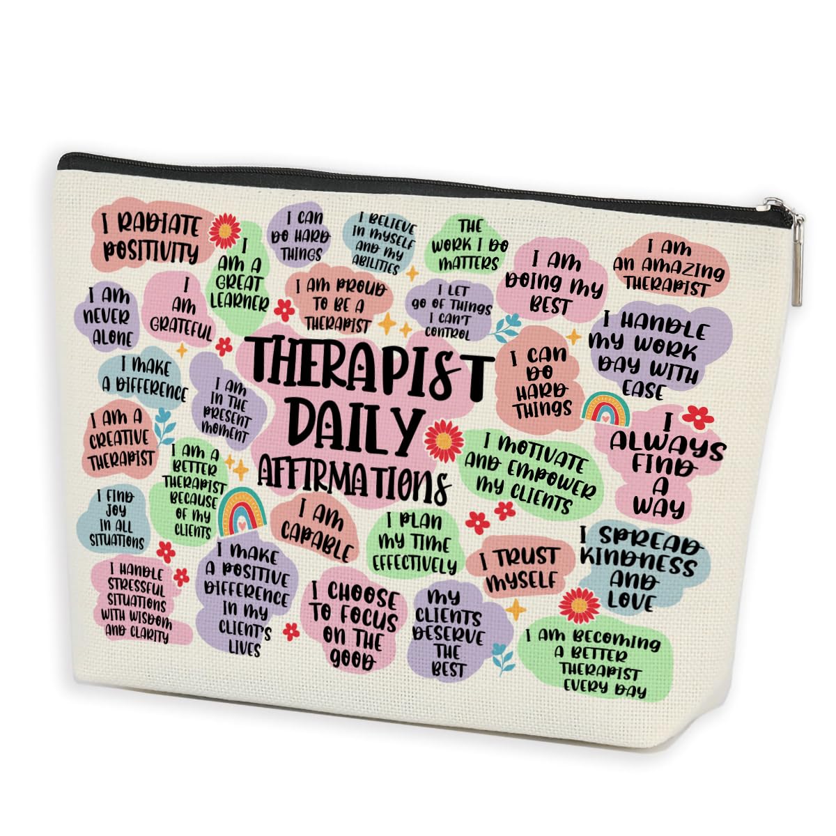 Therapist Gifts Inspirational Therapist Makeup Bag Cosmetic Bag Mental Health Gifts Teacher Gifts Birthday Graduation Retirement Thank You Gifts for