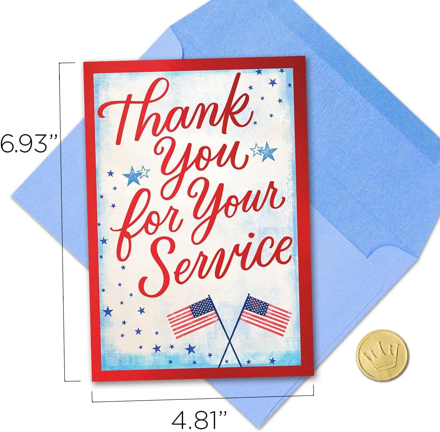 Hallmark Business Bulk 25 Pack Veterans Day Cards for Employees & Customers (Thank You for Your Service Flags & Stars), 5 x 7 Cards, Message Inside, Envelopes Included